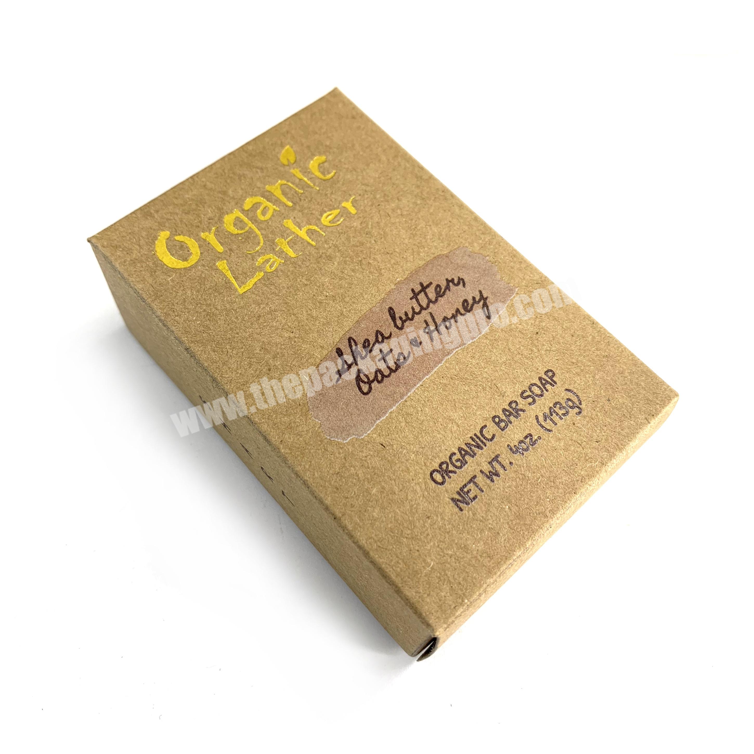 Factory Direct High Quality Biodegradable Kraft Paper Soap Packaging Box, Custom Logo Printed Paper Box For Soap Bar
