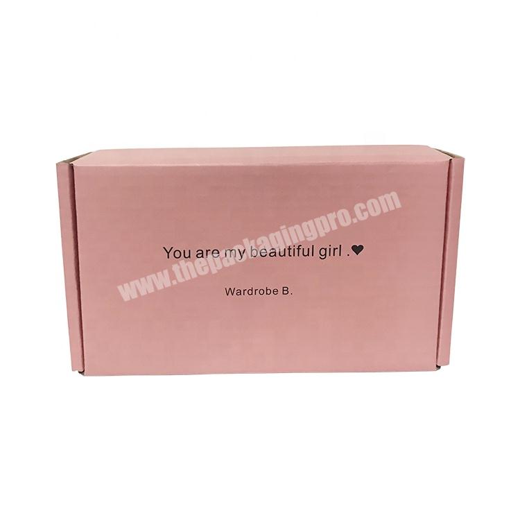 Factory Price Eco-Friendly Custom Pink Corrugated Paper Hair Extension Box Packaging