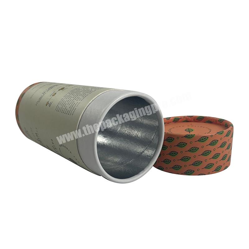 Factory Round Food Grade Aluminum Liner Cardboard Paper Tubes Tea Packaging Cylinder Box