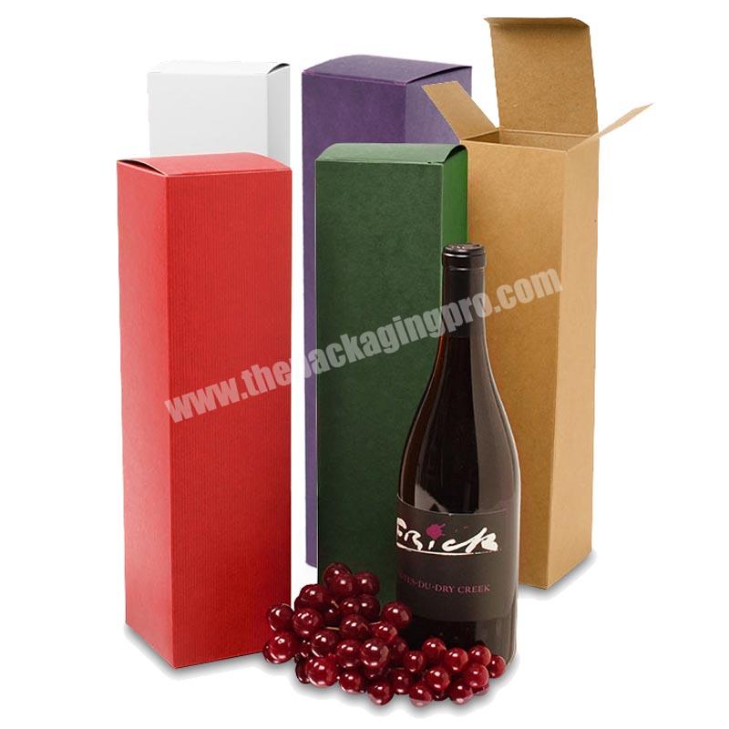Factory customized folding cardboard with clear window lid Tea WHISKY wine bottle box packing gift paper boxes