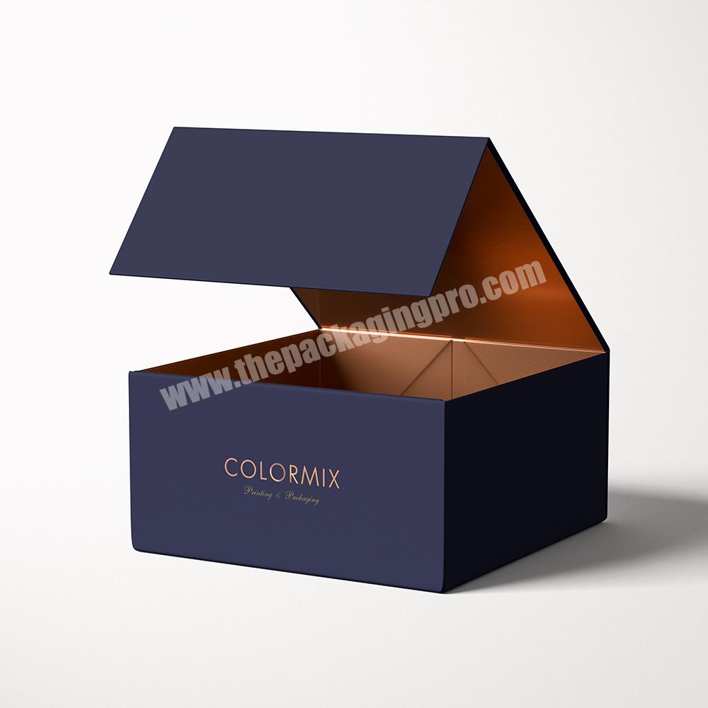 Flap Lid Packaging Cardboard Bespoke Custom Magnetic Closure Gift Box Customized Makeup Paper Box with Ribbon EVA