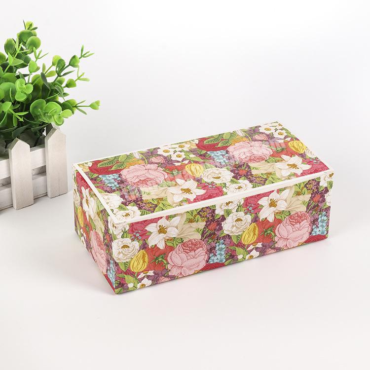 Floral Printing Tuck End Folding Tea Cosmetic Product Gift Packaging Cardboard Box