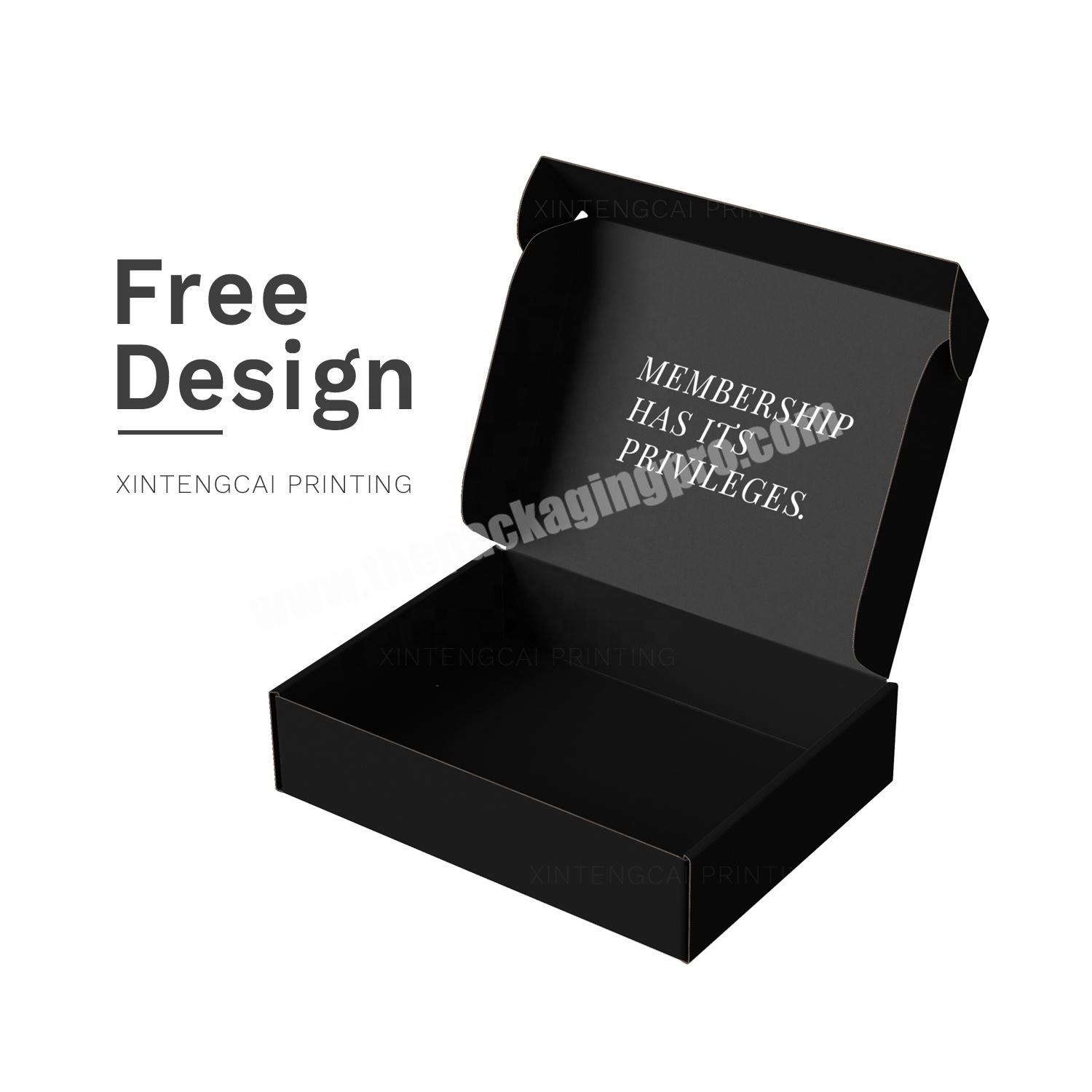 Free Design Custom Black Mailer Box for Jewelry  Makeup  Wine  Plus Size Clothing , Sturdy Corrugated Paper Packaging Box