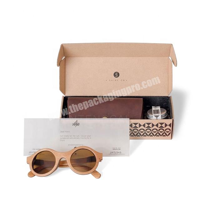 Free Design Custom Branding Flexible Corrugated Package Sunglasses Packaging Box, Sturdy Mailing Shipping Box For Eyewear