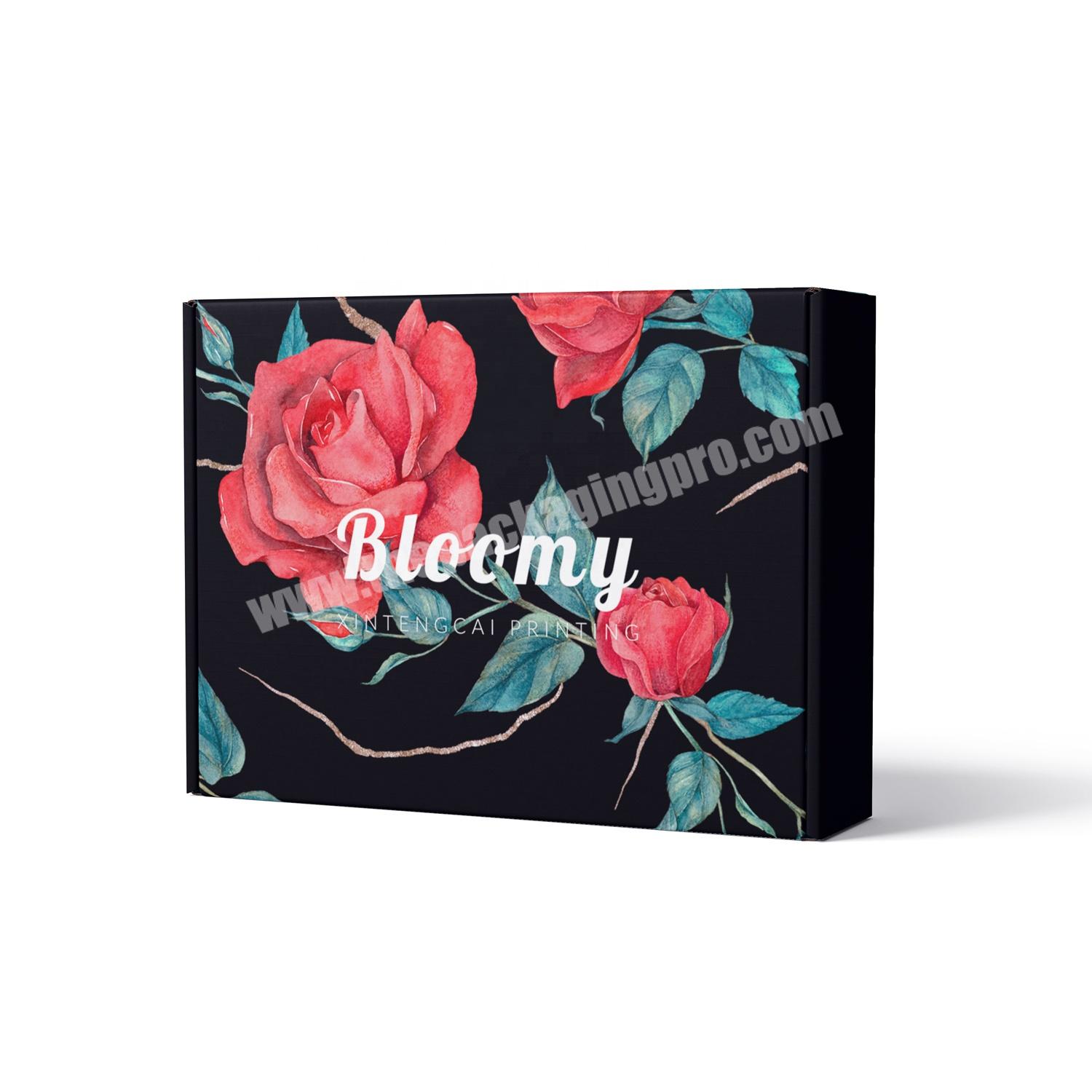 Free Design Custom Package Flower Tab Lock Roll End Corrugated Box, Women Cloth  Cosmetic B Flute Kraft Paper Packaging Box