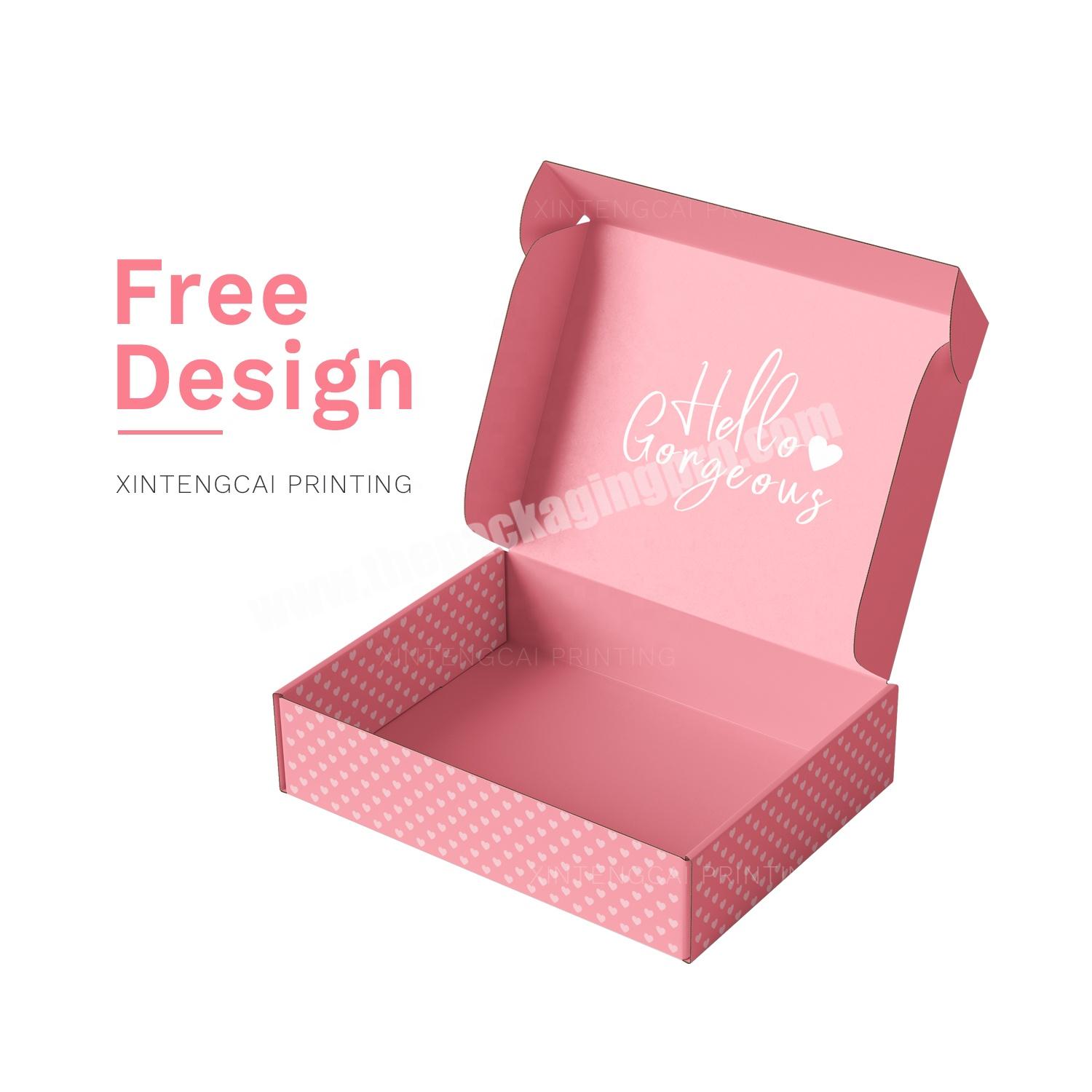 Free Design Cute Pink Custom Foldable Cardboard Packaging Paper Box for Beauty  Makeup  Skincare  Gift  Clothing Rental