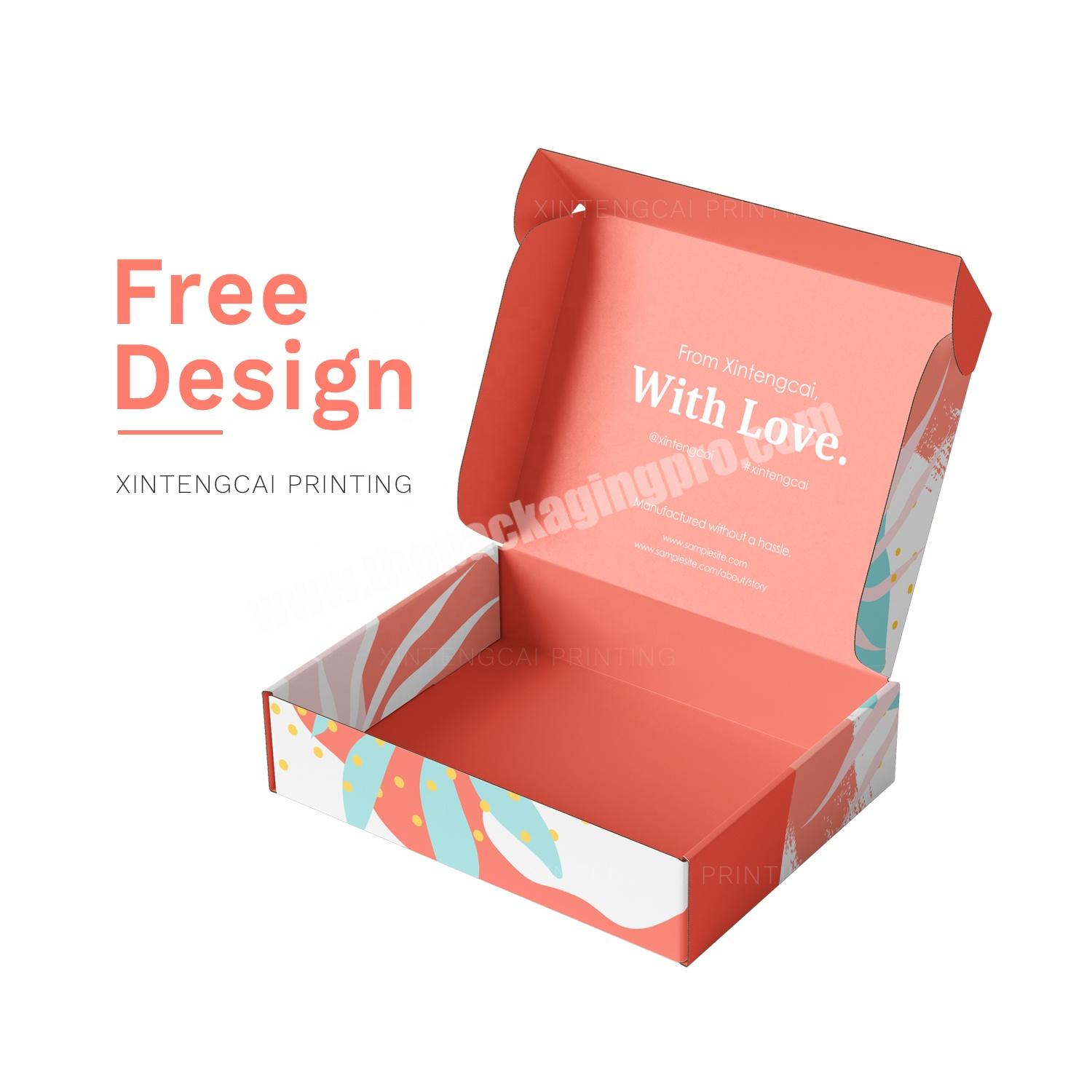 Free Design Eco-friendly Package Custom Corrugated Shipping Paper Box for Beauty  Skincare  Makeup  Women's Fashion Packaging