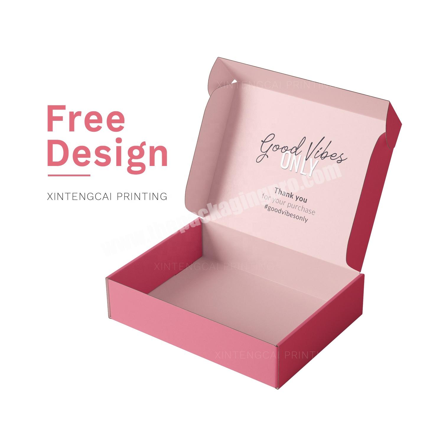 Free Design Fancy Pink Custom Small Paper Shipping Nail Box Package For Cosmetic  Skincare  Clothing  Nail  Hair Product