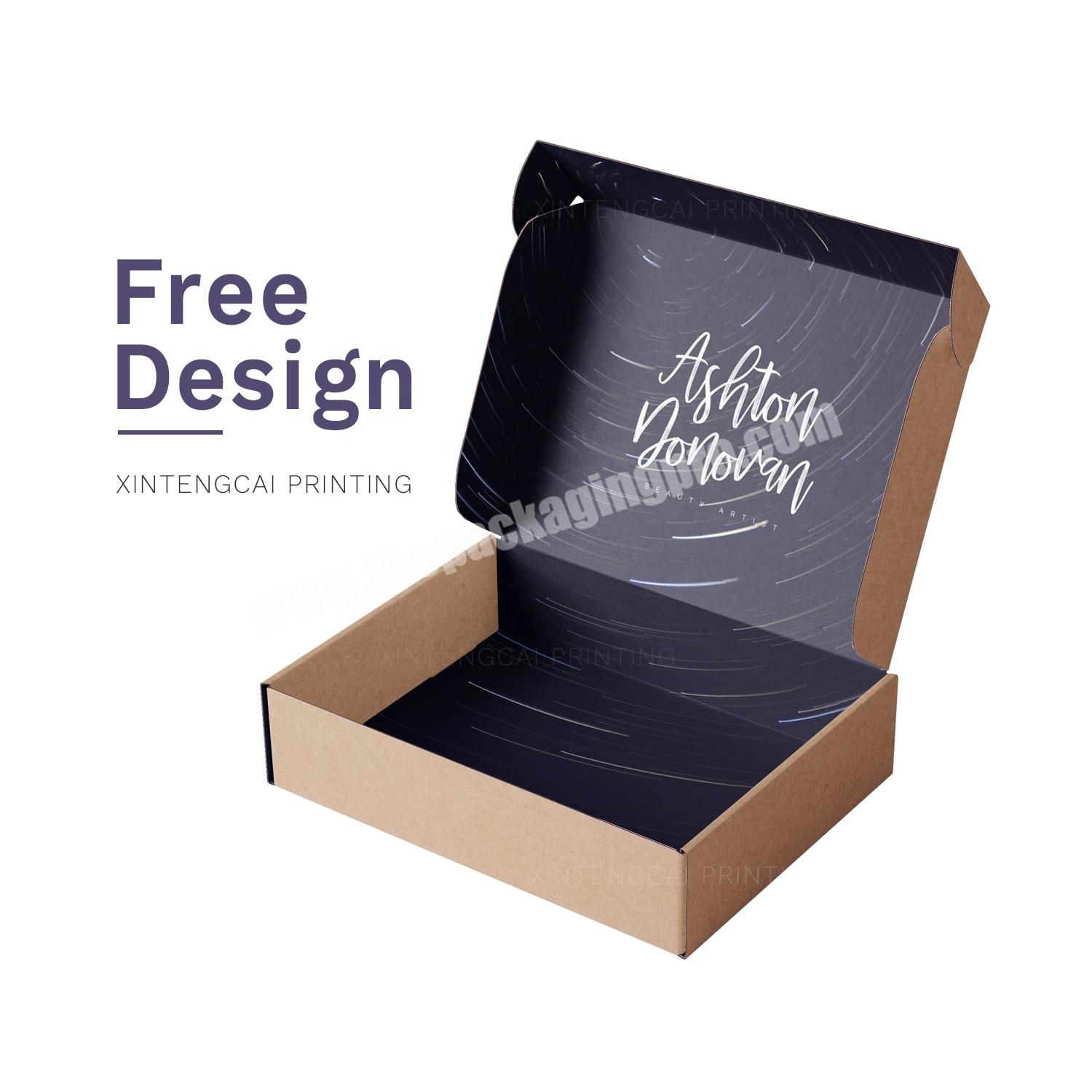 Free Design Luxury Black Custom Printed Hair  Nail  Cosmetic Small Packaging Box, Corrugated Paper Shipping Carton Mailer Box
