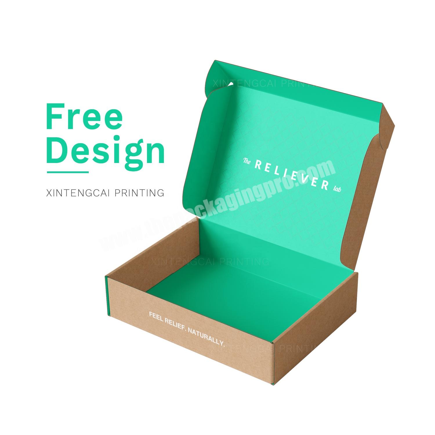 Free Design Mailer Box,  Green Custom Eco Corrugated Paper Packaging Box for Pain Relief Cream  Natural Product  Health Supply