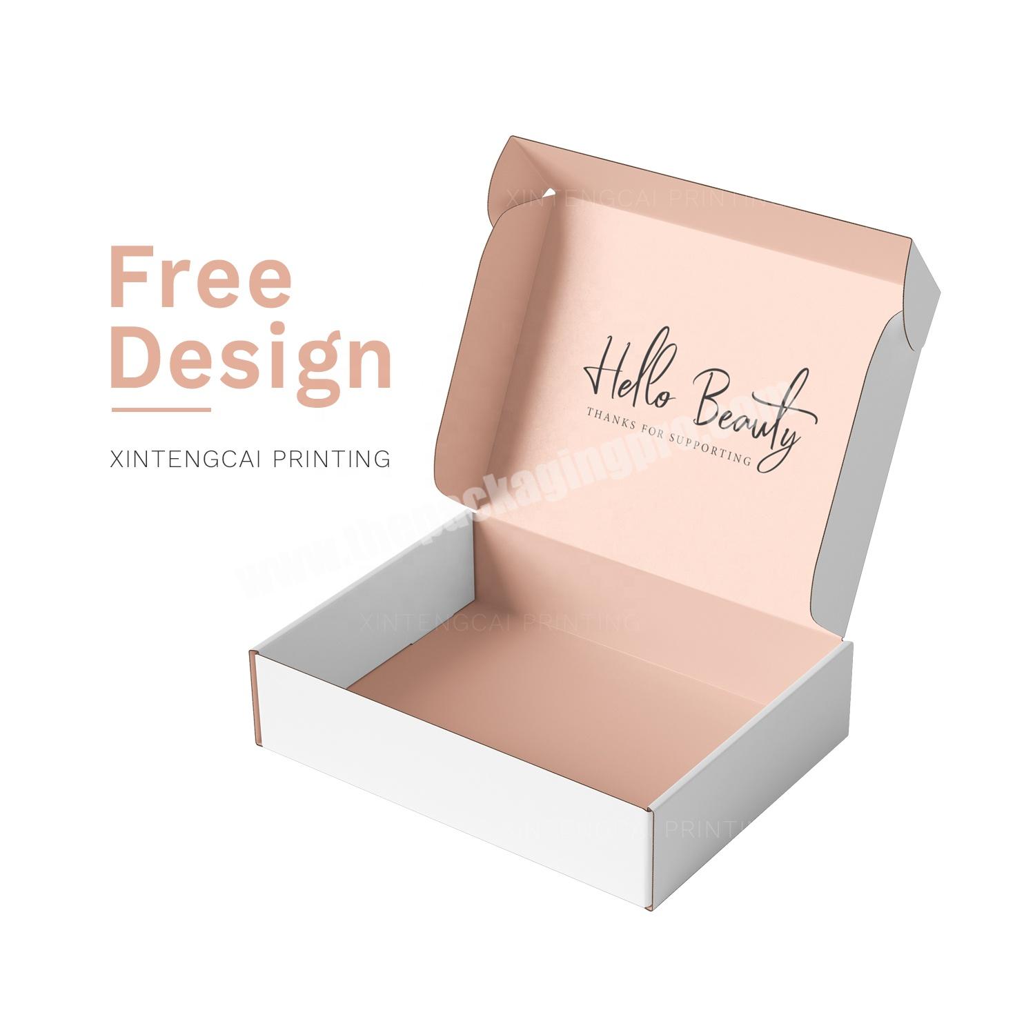 Free Design Peach Color Corrugated Paper Makeup Packaging Box for BB Creams  Liquid Lipstick  False Lashes  Nails  Brushes