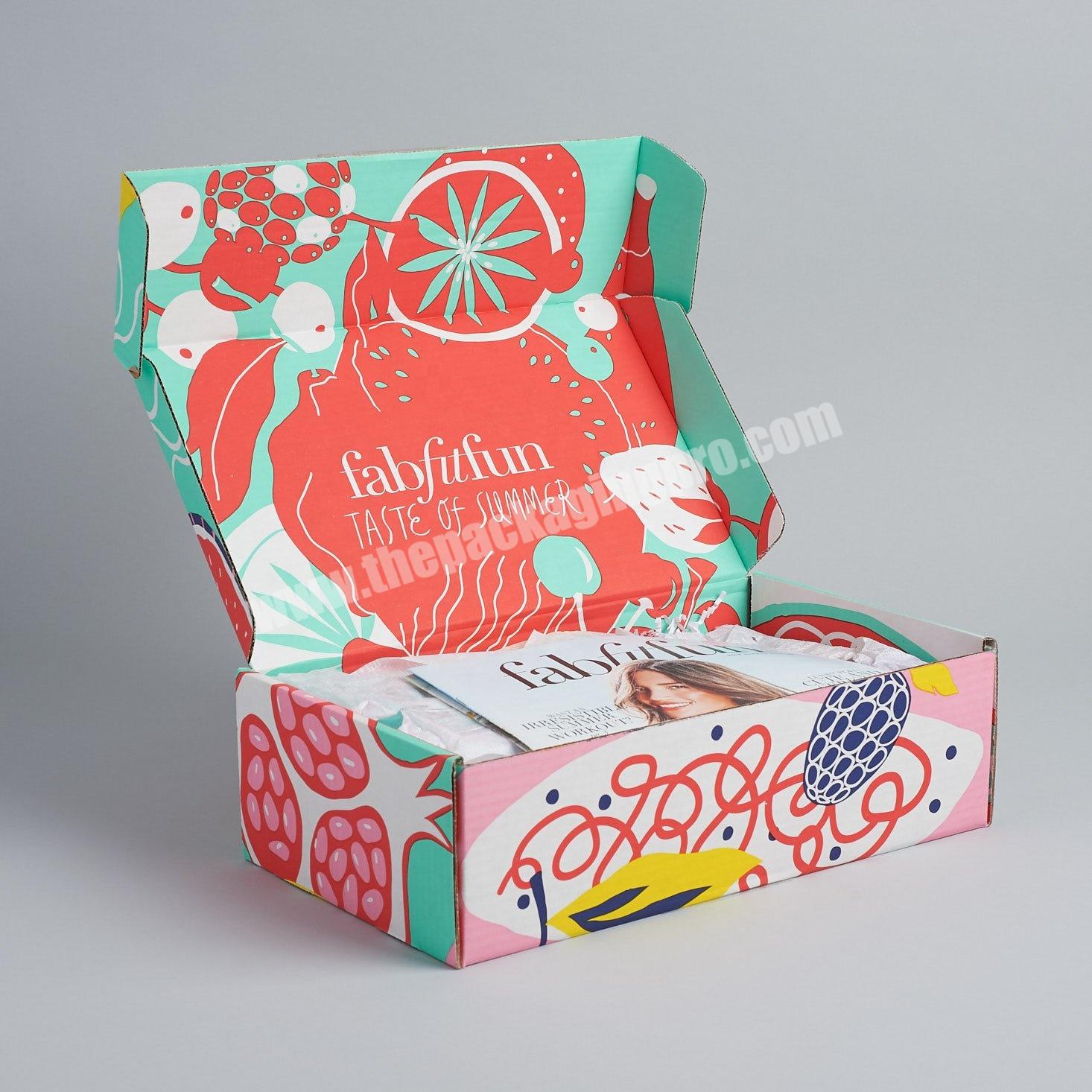 Free Sample Custom Logo Pink Mix Color Cosmetic Skincare Corrugated Packaging Mailer Box Shipping Box Paper Box