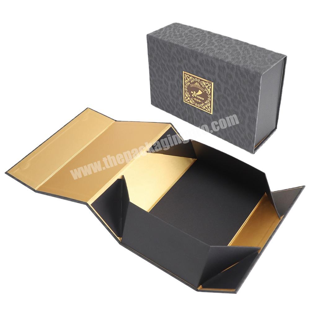 Golden supplier Custom luxury Logo Empty Rigid Flat Folding Gift Boxes Rigid Big Cute Packaging Paper magnetic Cardboard Box