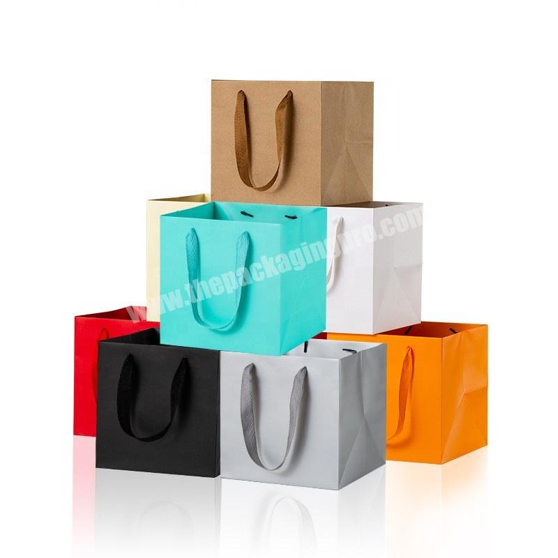 Good Quality Kraft Square Luxury Gift Shopping Paper Bag With Logo For Flower