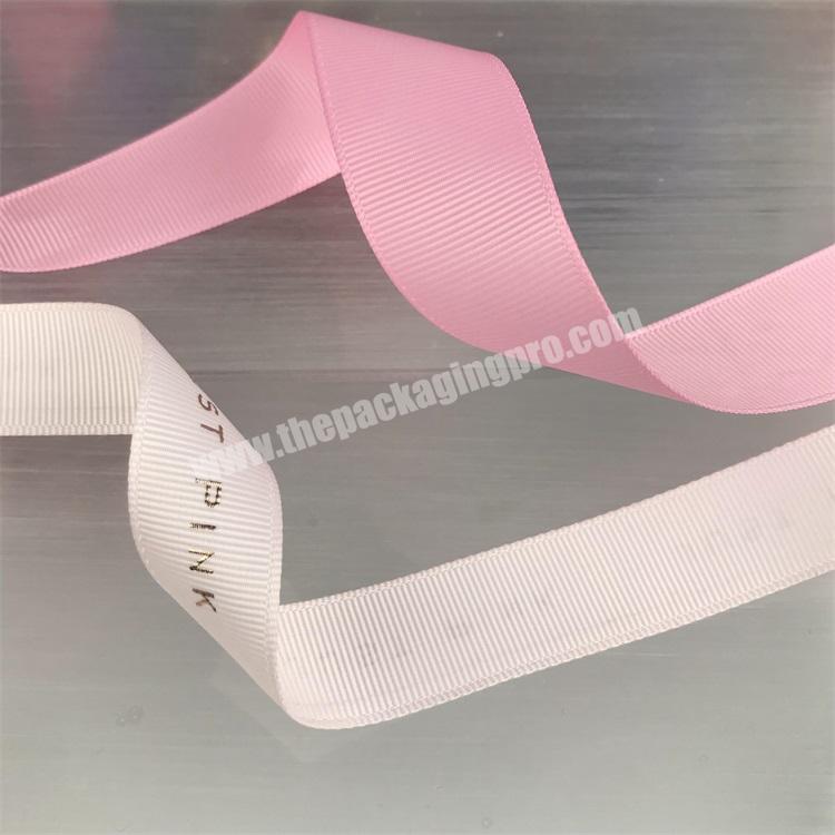 Grosgrain Organza Satin Ribbon With Custom Printing Logo Letter Character Solid Color Dots Stripe 100% Polyester Ribbon Tapes - Buy Organza Satin Grosgrain Ribbon Tapes,Custom Grosgrain Ribbon Tape,Pink Solid Color Grosgrain Tape.