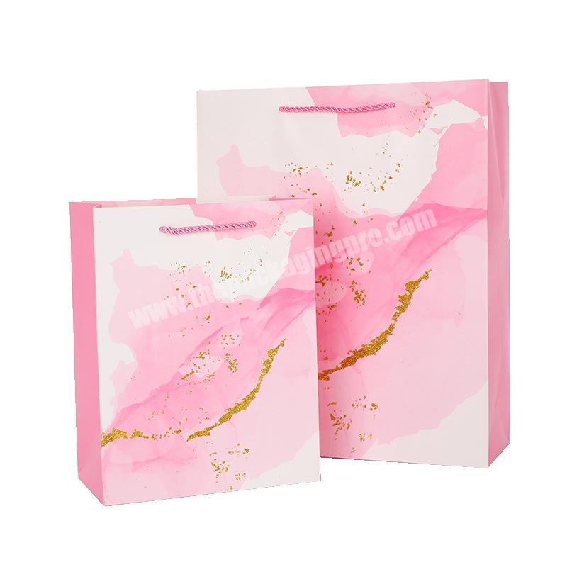 High Grade Fashion Stock Marble Boutique Shopping Customized Printed Retail Tote Craft Gift Paper Bags
