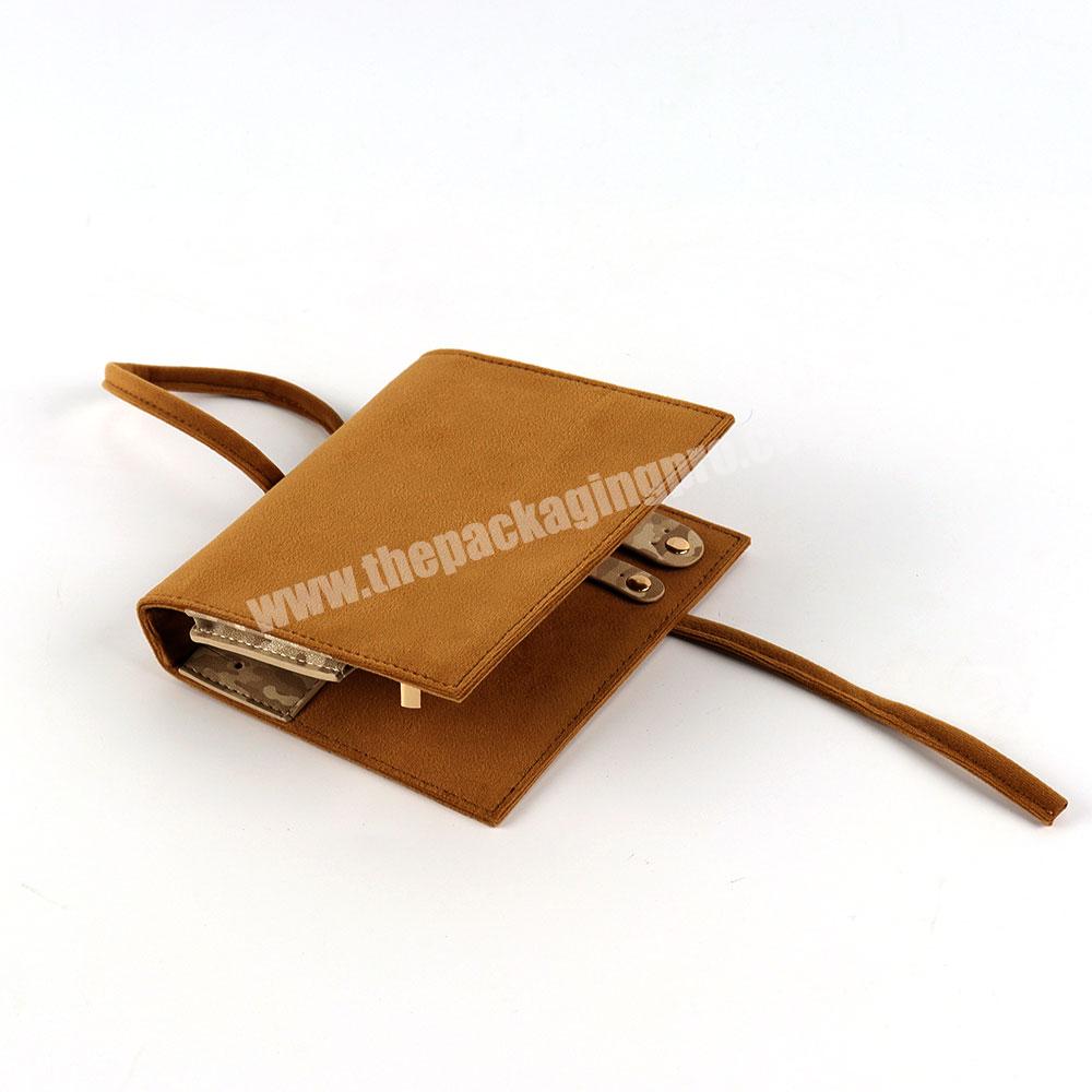 High-end cosmetics jewelry folding gift box jewelry packing gift box earring necklace storage pu leather packaging