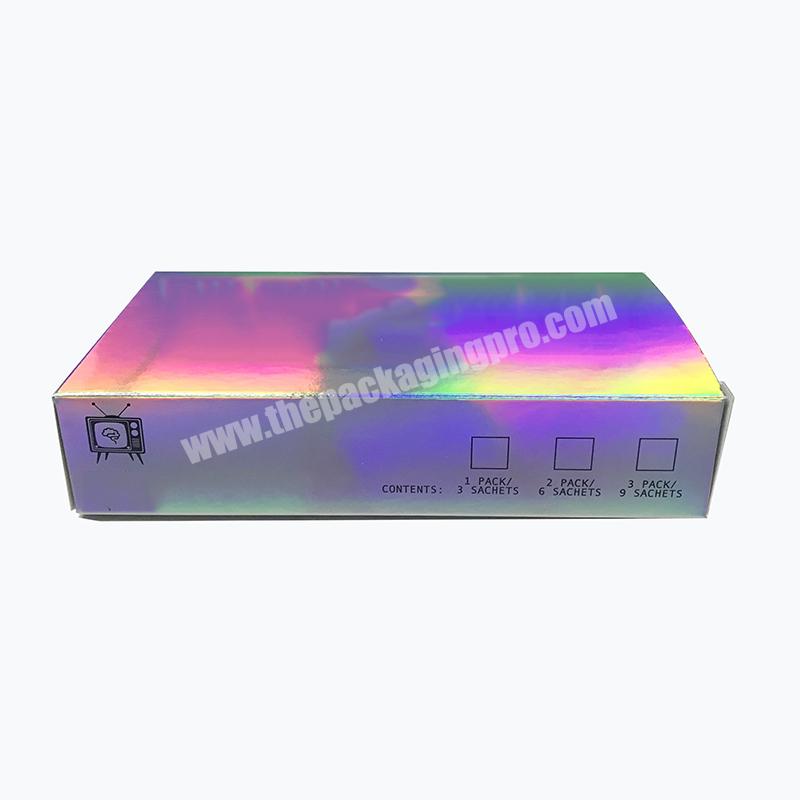Holographic Cosmetic Packaging  Paper Color Logo Gift Box Custom Printed
