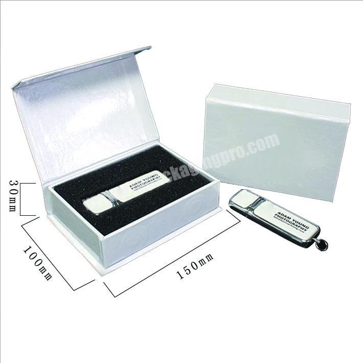 Hot Sale Custom Printed Cardboard Paper USB Flash Drive Packaging Box with foam Insert