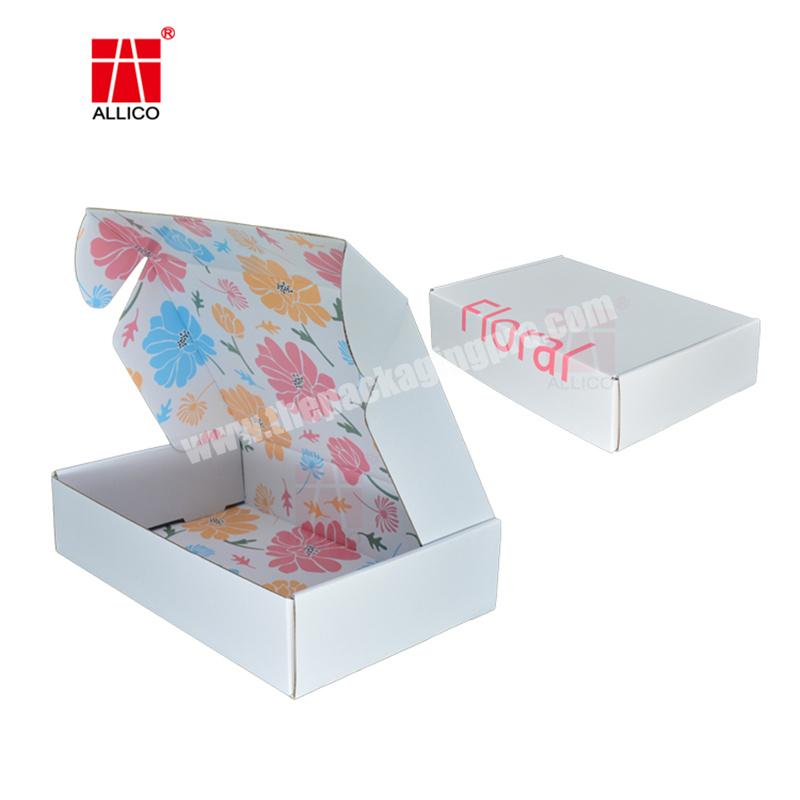 Hot sales White Custom Printed Logo Mailer Shipping Box Underwear Corrugated Paper Clothing Gift Board  Recycled