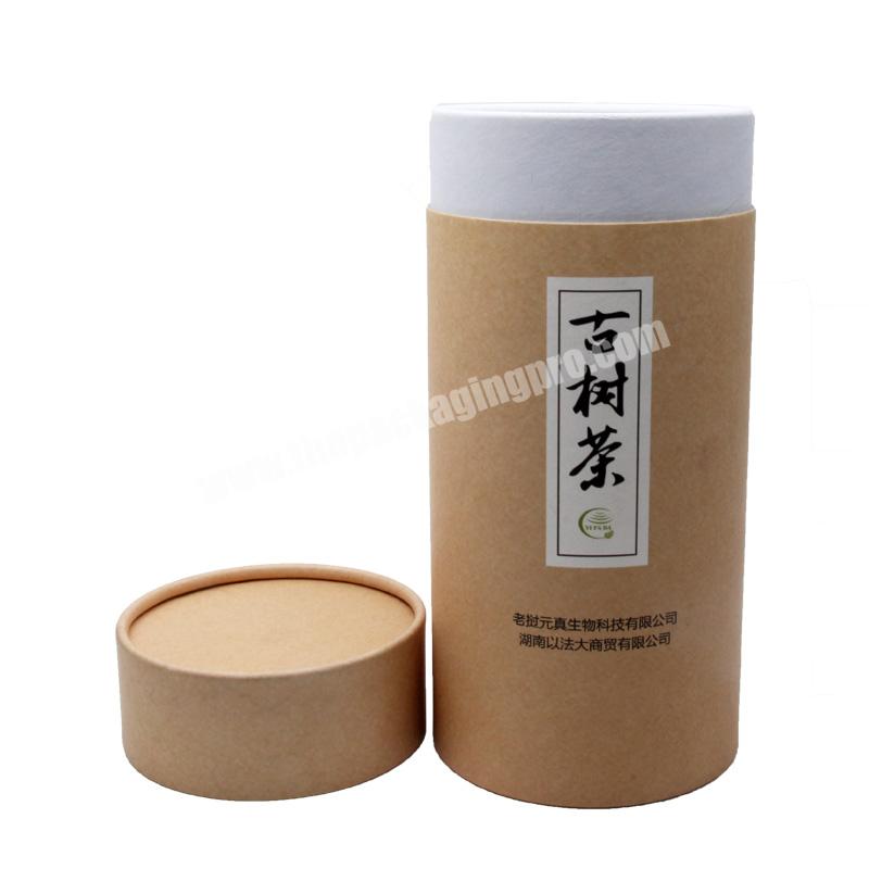 Hot-selling brown kraft round paper packaging box custom cylinder gift tube coffee tea box