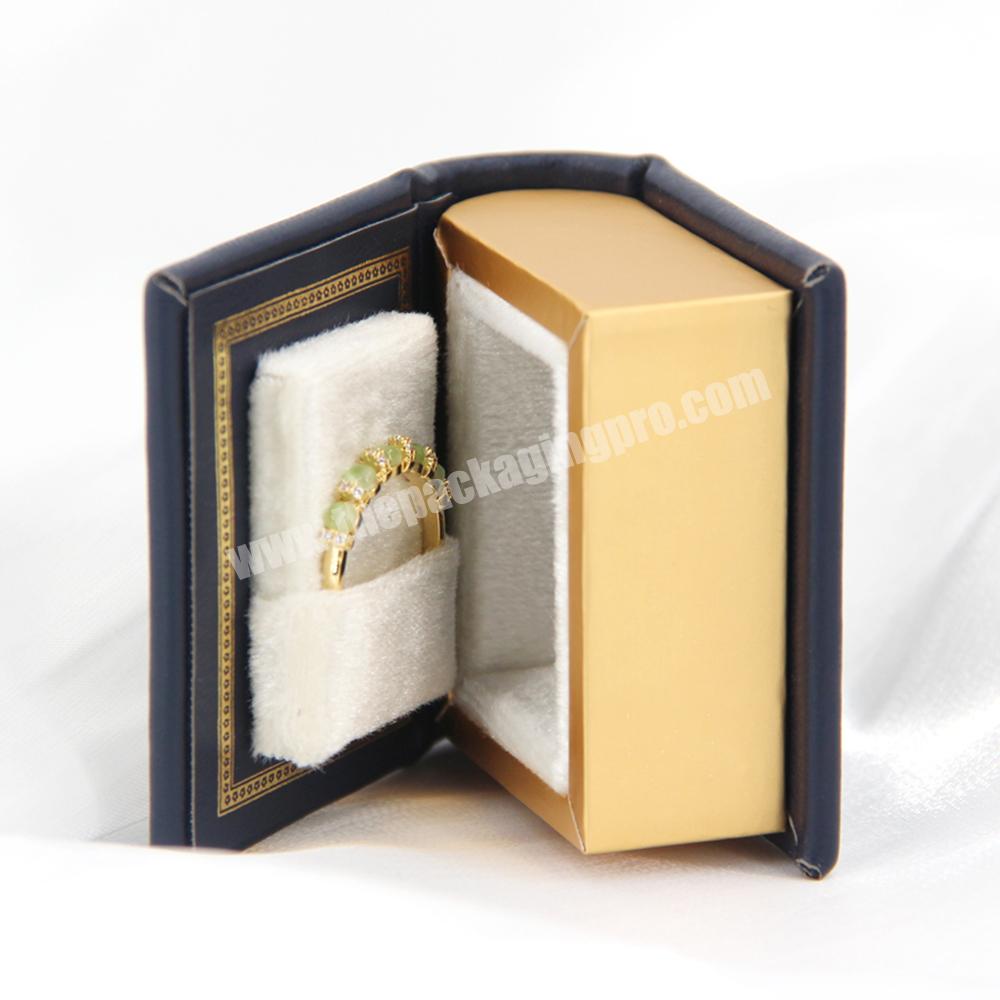 Jewelry box custom envelope velvet jewelry ring packaging gift boxes recycled paper magnetic suede leather ring jewelry boxes