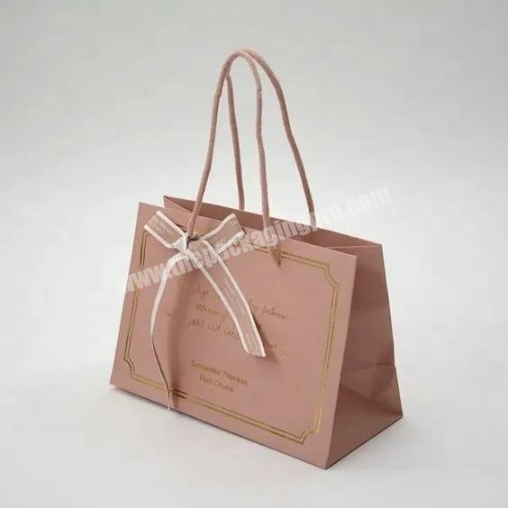 Low price jewelry box paper bag Top and base custom LOGO good quality ring packaging bags