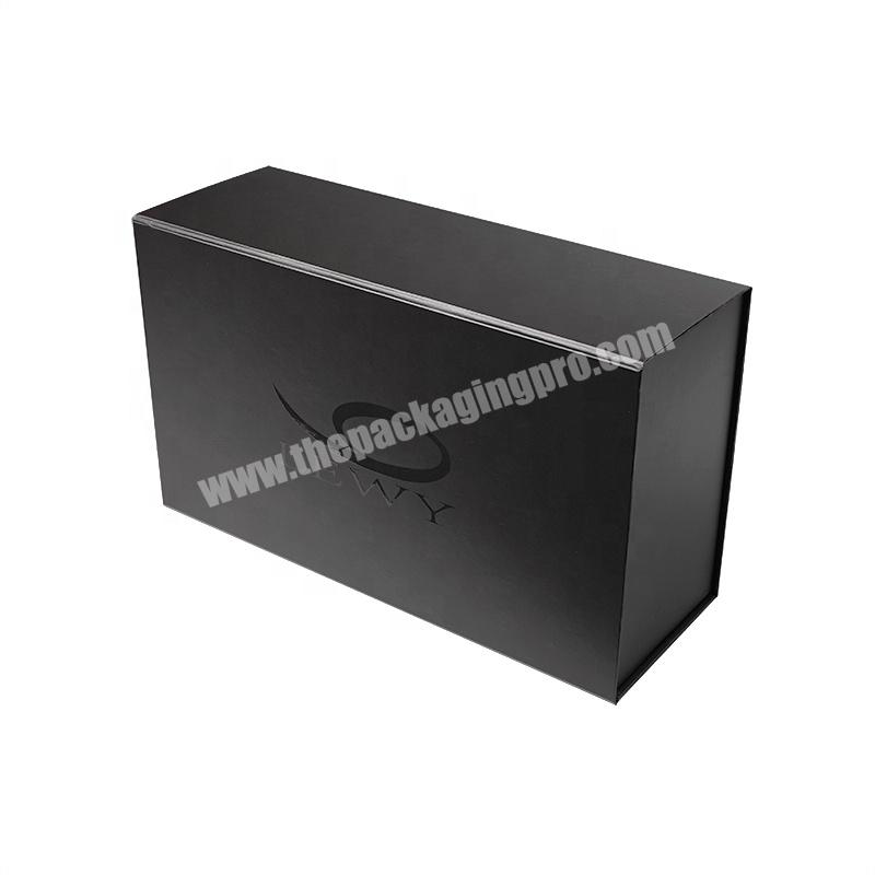 Luxury Black Book Shaped Rigid Cardboard Foldable Gift Box Custom Print Paper  Magnetic Gift Box