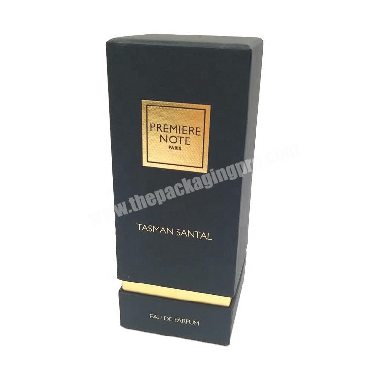 Luxury Black Parfum Emballage Perfume Packaging Box with Gold Logo Foil Stamping for Perfume Bottles