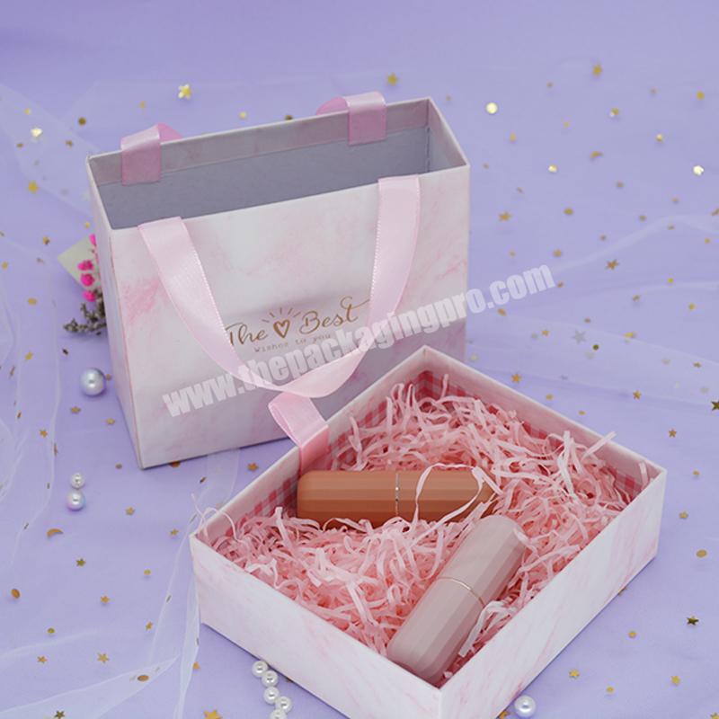 Luxury Custom Handheld Drawer Gift Box Skin Care Cosmetics Bridesmaid Gift Paper Box Pink Paper Box