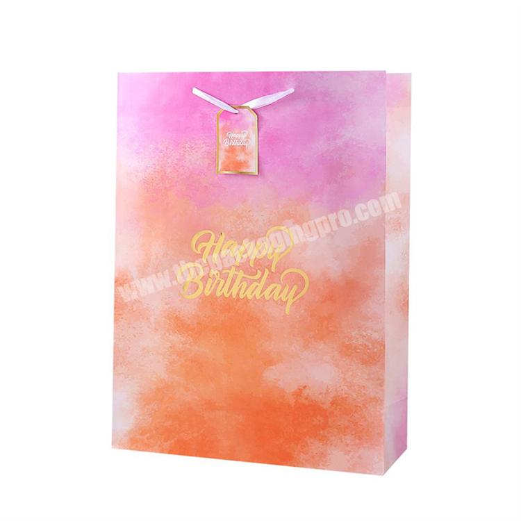 Luxury Hot Stamping Eco Friendly 44*33*13cm Happy Birthday Gift Storage Packaging Paper Bag