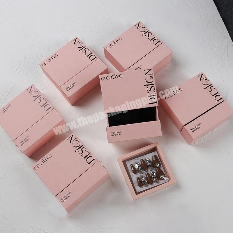 Luxury Pink Texture Jewelry Gift Slide Box Bracelet Nails Drawer Paper Cardboard Packaging Box