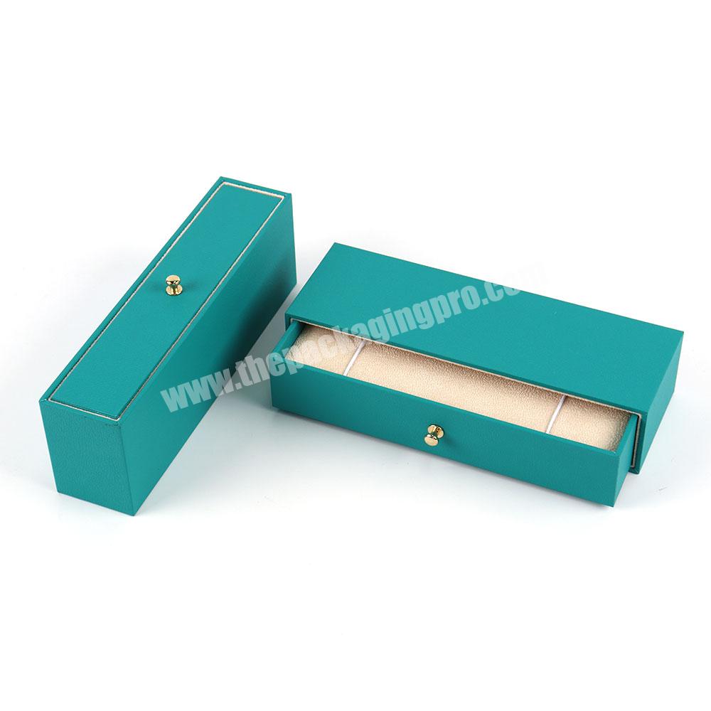 Luxury blue jewelry fancy gift drawer box packaging necklace jewelry cardboard small paper gift box printed drawer box