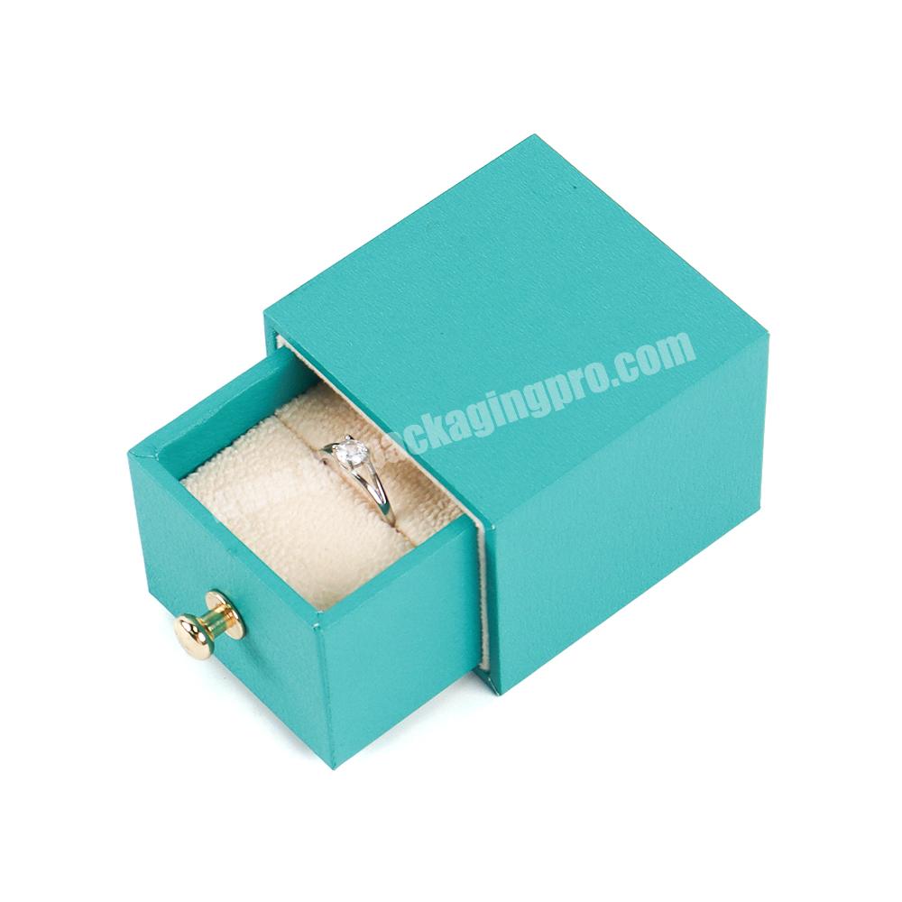 Luxury cardboard gift box jewelry packaging ring earring necklace drawer sliding jewelry box logo custom ring jewelry drawer box