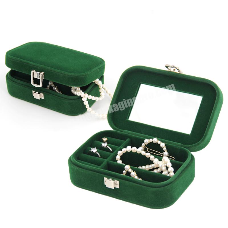 Luxury custom logo black velvet necklace jewelry box led elegant necklace pendant bracelet packaging jewelry gift box