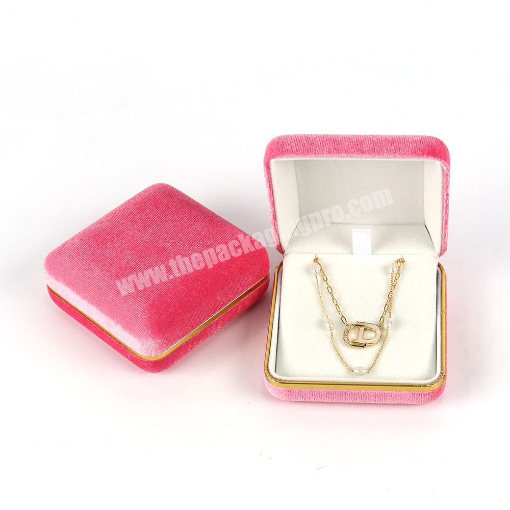 Luxury custom velvet jewelry box packing gift ring earring necklace jewelry box big necklace jewelry display box