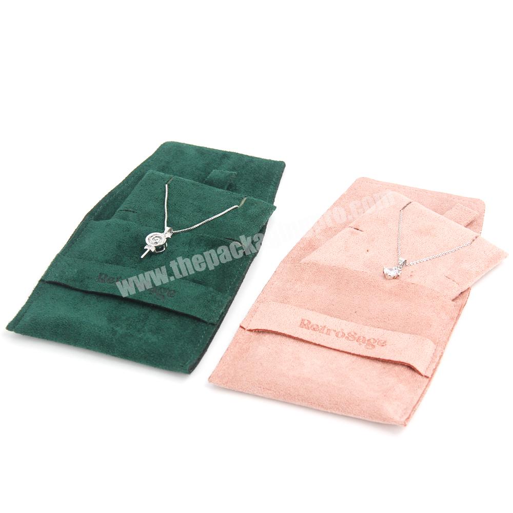 Luxury eco friendly small jewelry pouch packaging bag custom logo jewelry bags with logo gift custom suede velvet jewelry bag