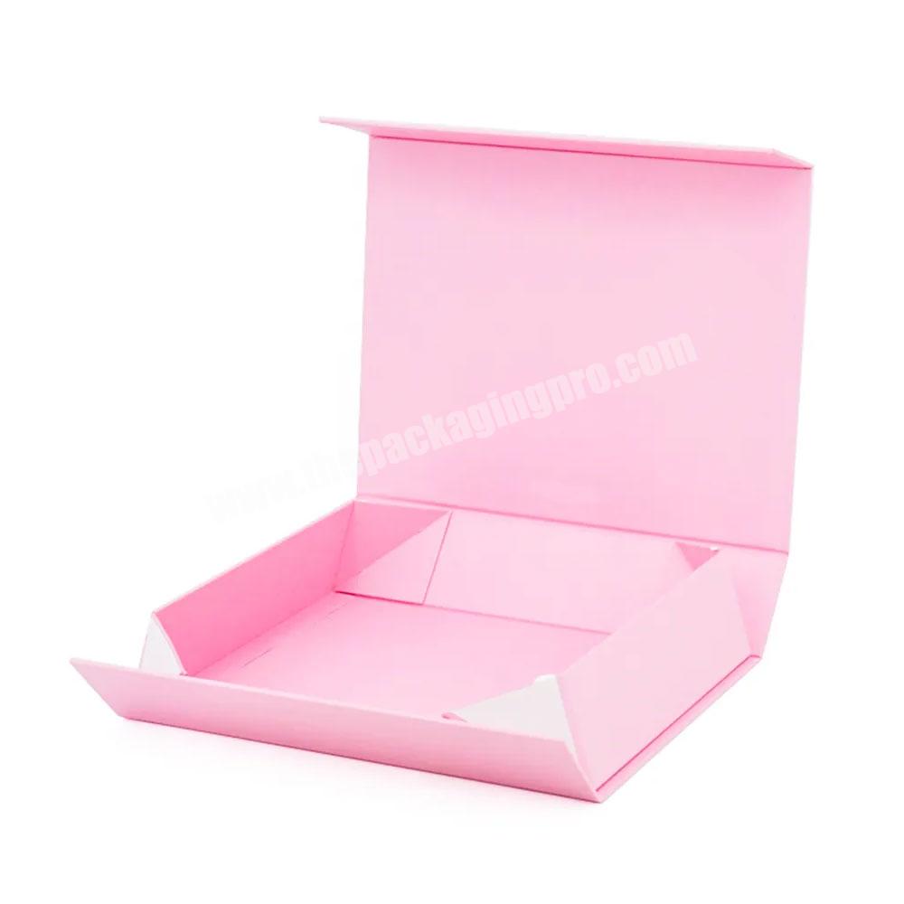 Luxury high quality clothing folding storage box clothing packaging folded gift box with ribbon magnetic folding shipping box