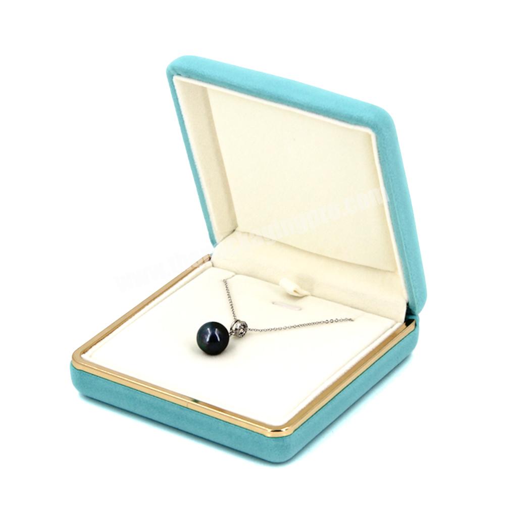 Luxury jewelry engagement box custom velvet flip phnom penh necklace jewelry boxes with logo luxury jewelry packaging box