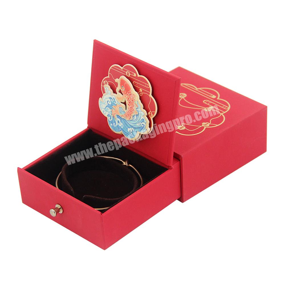 Luxury jewelry packaging box with drawer high quality ring small gift box custom wedding ring packaging necklace jewelry boxes