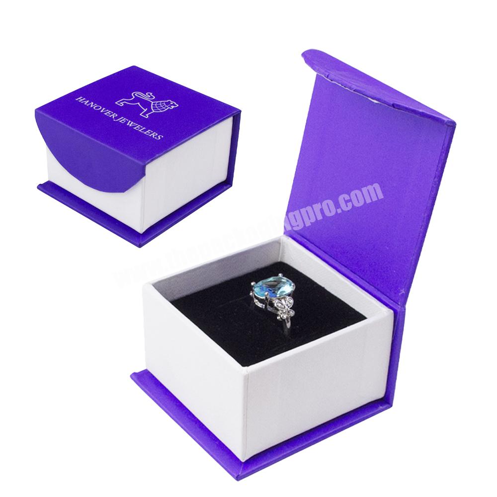 Luxury jewelry small shipping box for jewelry case organizer packaging ring necklace gift box custom purple velvet jewelry boxes