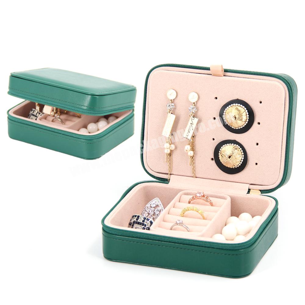 Luxury kraft paper jewelry custom box travel ring necklace set packaging velvet jewelry box packaging jewelry case organizer box