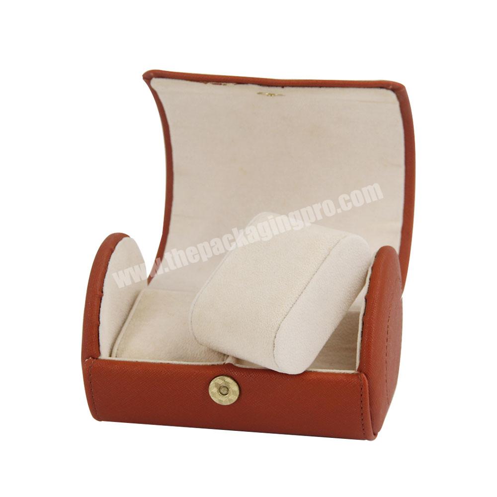 Luxury logo custom printed engraved watch boxes gift box with pillow for watches faux leather box for watch packaging