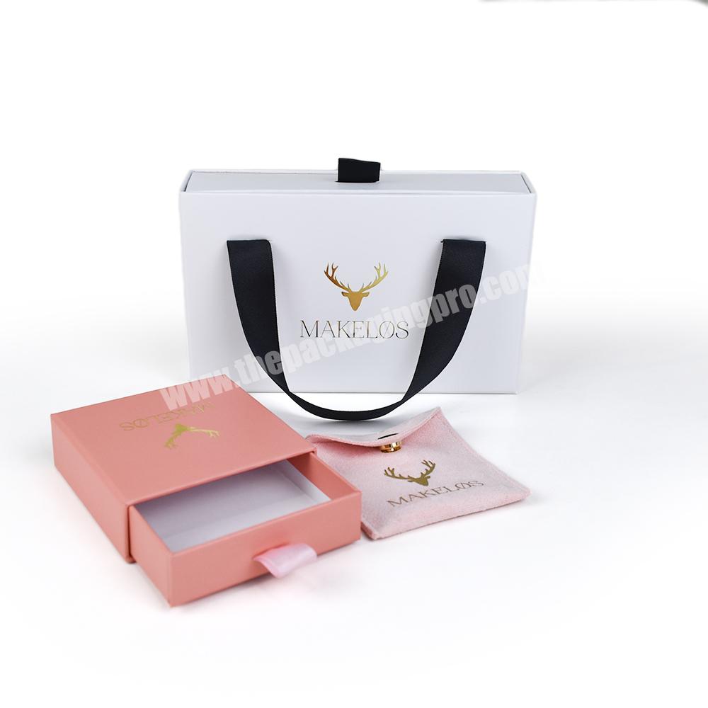 Luxury ring jewelry box with drawer jewelry ring magnetic gift packaging boxes custom logo modern organizer small jewelry boxes