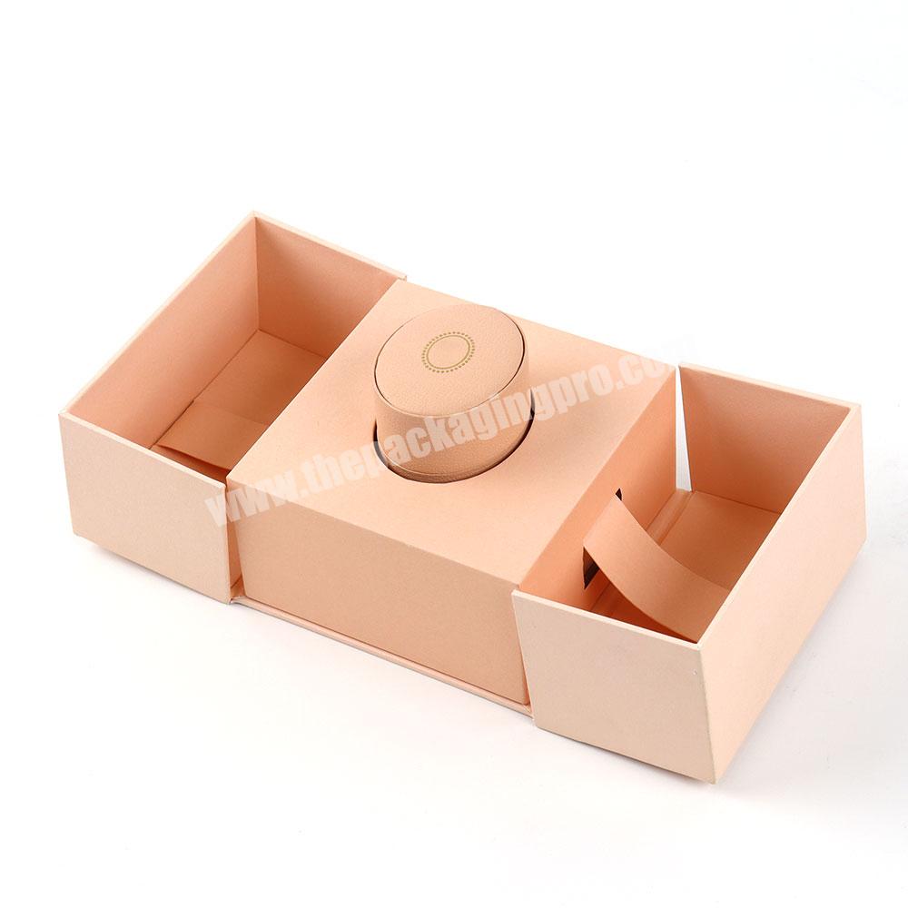 Luxury ring wedding gift packaging jewelry box double door leather gift boxes for jewelry pu leather small gift jewelry box
