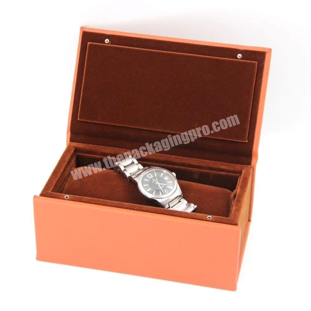 Luxury single watch vegan leather box and small pillow flip cover watch leather box packaging custom logo luxury watch box
