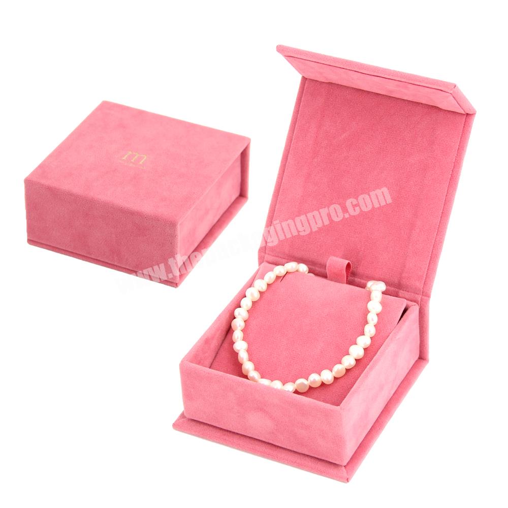 Luxury velvet necklace gift packaging jewelry boxes with logo magnetic velvet necklace jewelry box organizer custom jewelry box