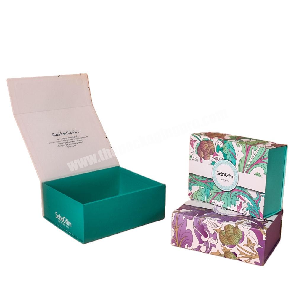 Magnetic Closure Rigid Cardboard Packaging Empty Custom Logo Printed Paper Collapsible Folding Tissue Box Gift Box