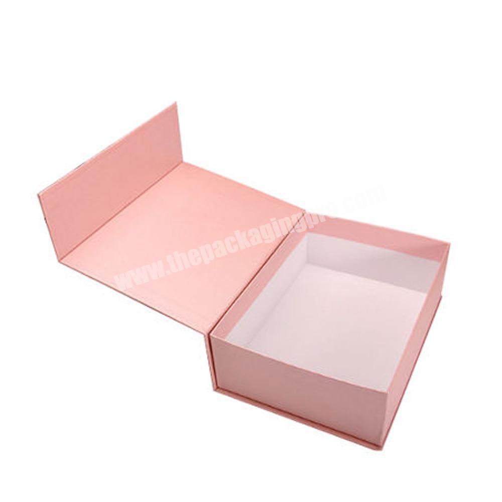 Magnetic gift box custom logo cardboard folding paper wedding gift box packaging with ribbon luxury magnetic folding gift box