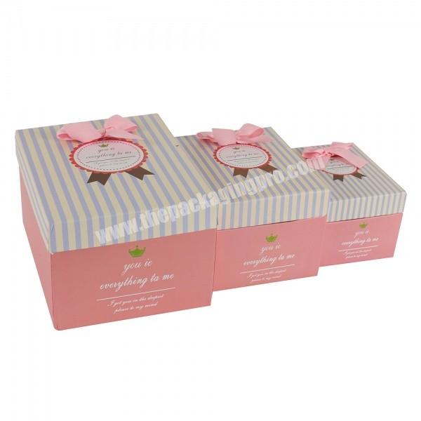 Manufacture Customize Bow Decoration Candy Gift Packaging Thicken Boxes For Wedding Valentine's Day